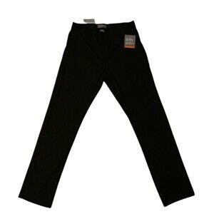 Falls Creek Men's Stretch Flat Front Straight Fit Pants Black Size 32